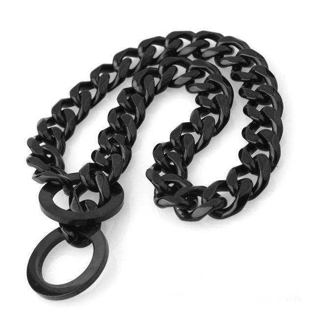 Cuban Link Dog Collar Stainless Steel | Wide Slip Chain for Large Dog Breeds | Rust-Resistant & Skin-Safe Finish