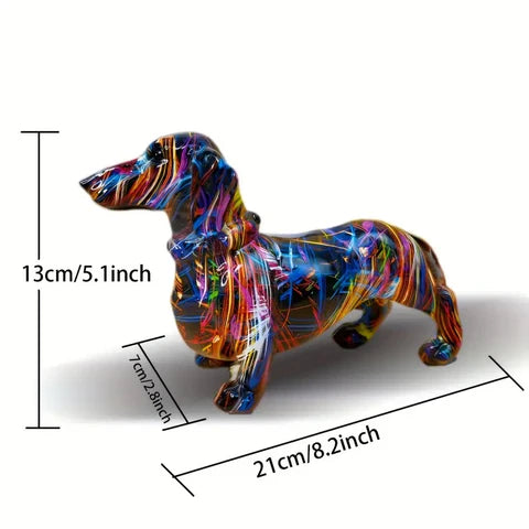 Decorative Dachshund Figurine | Splattered Gloss Finish