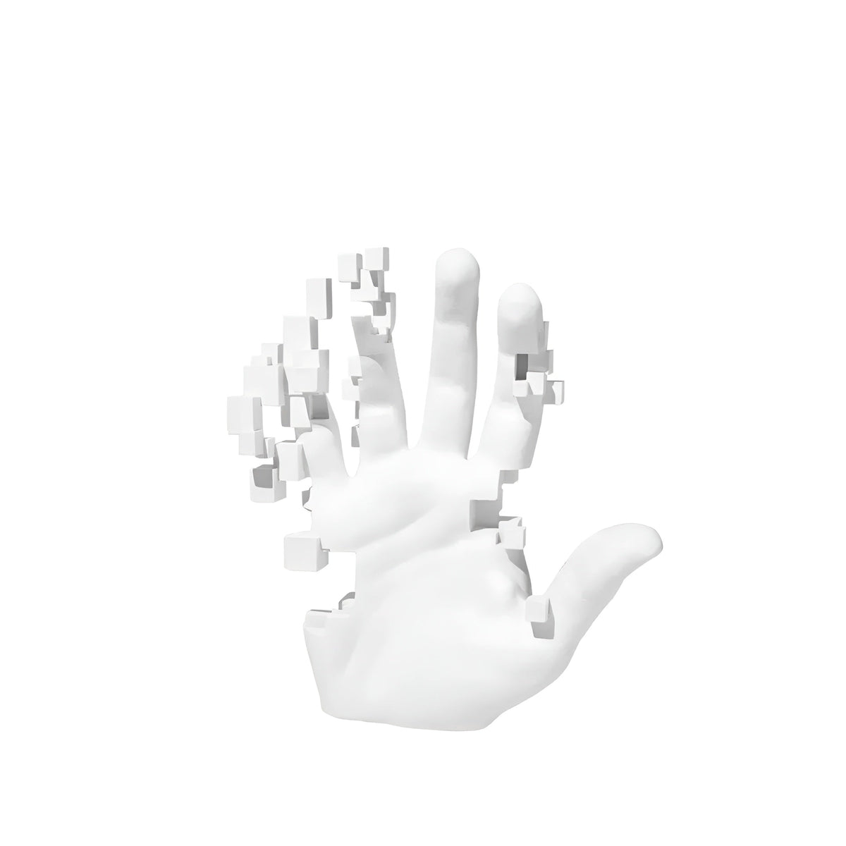 Decorative Resin Hand Sculpture | Mosaic Glitch Pattern | Abstract Statement Piece for Shelf, Desk or Living Room