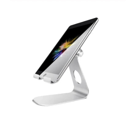 Desk Tablet Stand | Hinged Cradle, Curved Foot Base