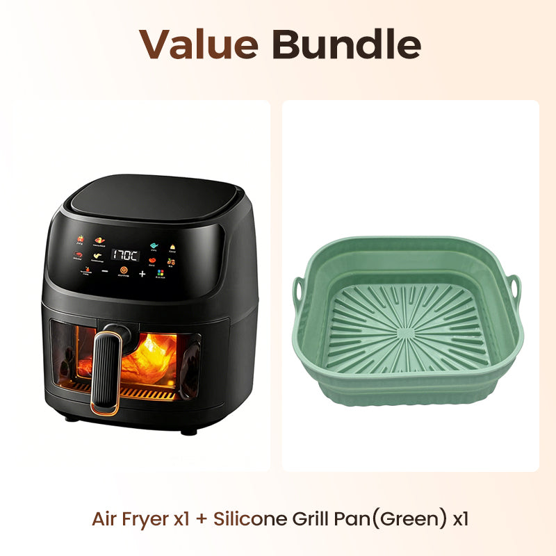 Digital Air Fryer with Viewing Window | 360° Rapid Hot Air Circulation | Crispy Family Meals with Less Oil, Digital Controls
