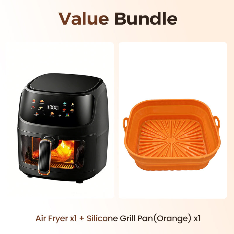 Digital Air Fryer with Viewing Window | 360° Rapid Hot Air Circulation | Crispy Family Meals with Less Oil, Digital Controls