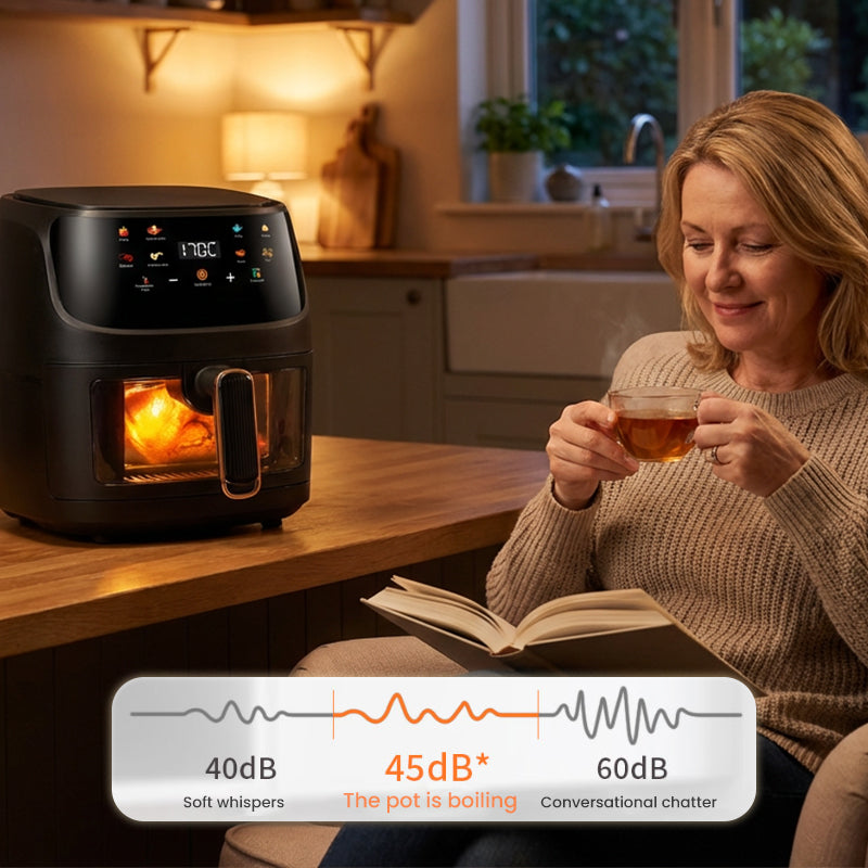 Digital Air Fryer with Viewing Window | 360° Rapid Hot Air Circulation | Crispy Family Meals with Less Oil, Digital Controls