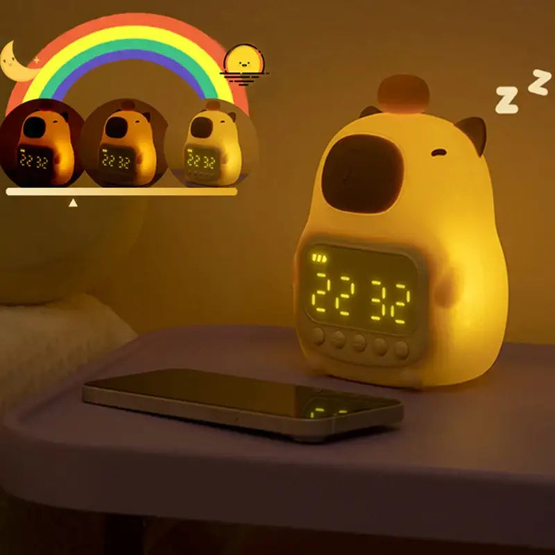 Digital Alarm Clock | Capybara Figure, Glowing Body