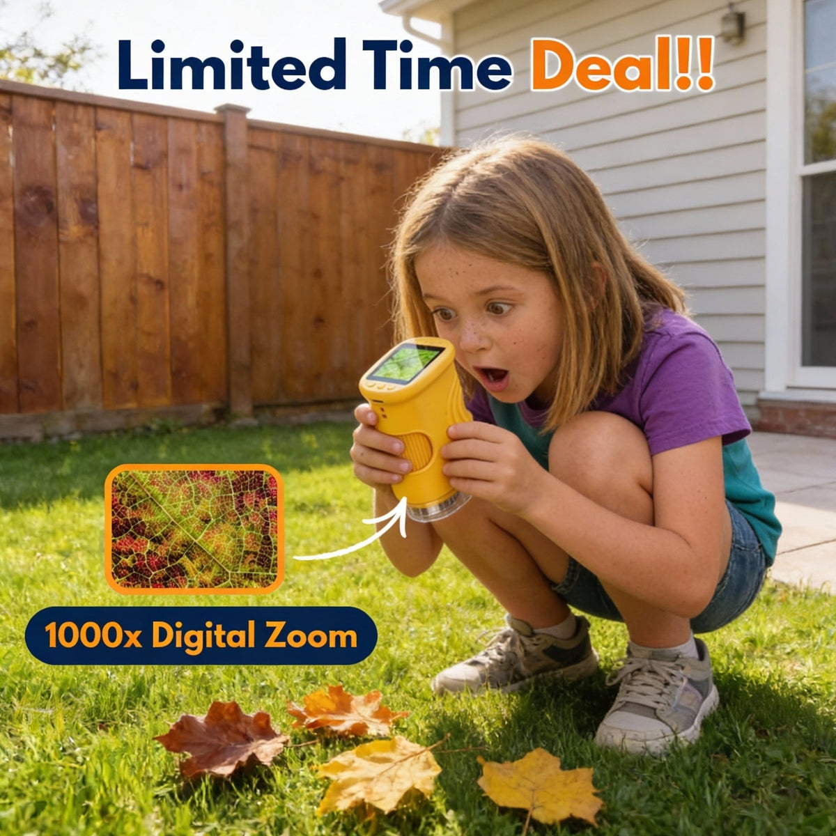 Digital Microscope 4K Ultra HD Portable Lightweight with Built-In Display