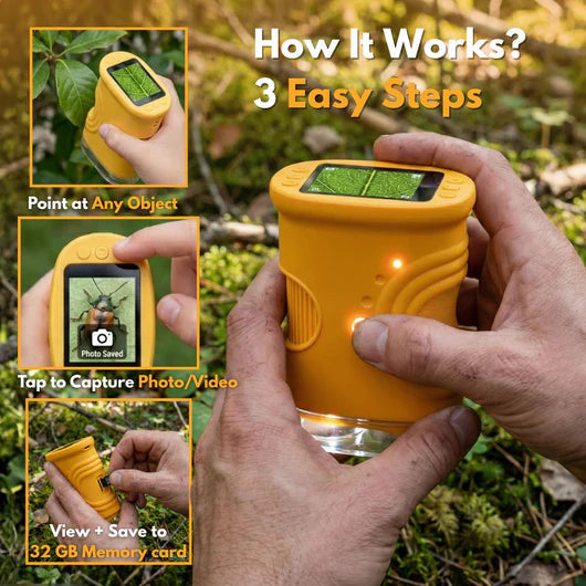 Digital Microscope 4K Ultra HD Portable Lightweight with Built-In Display