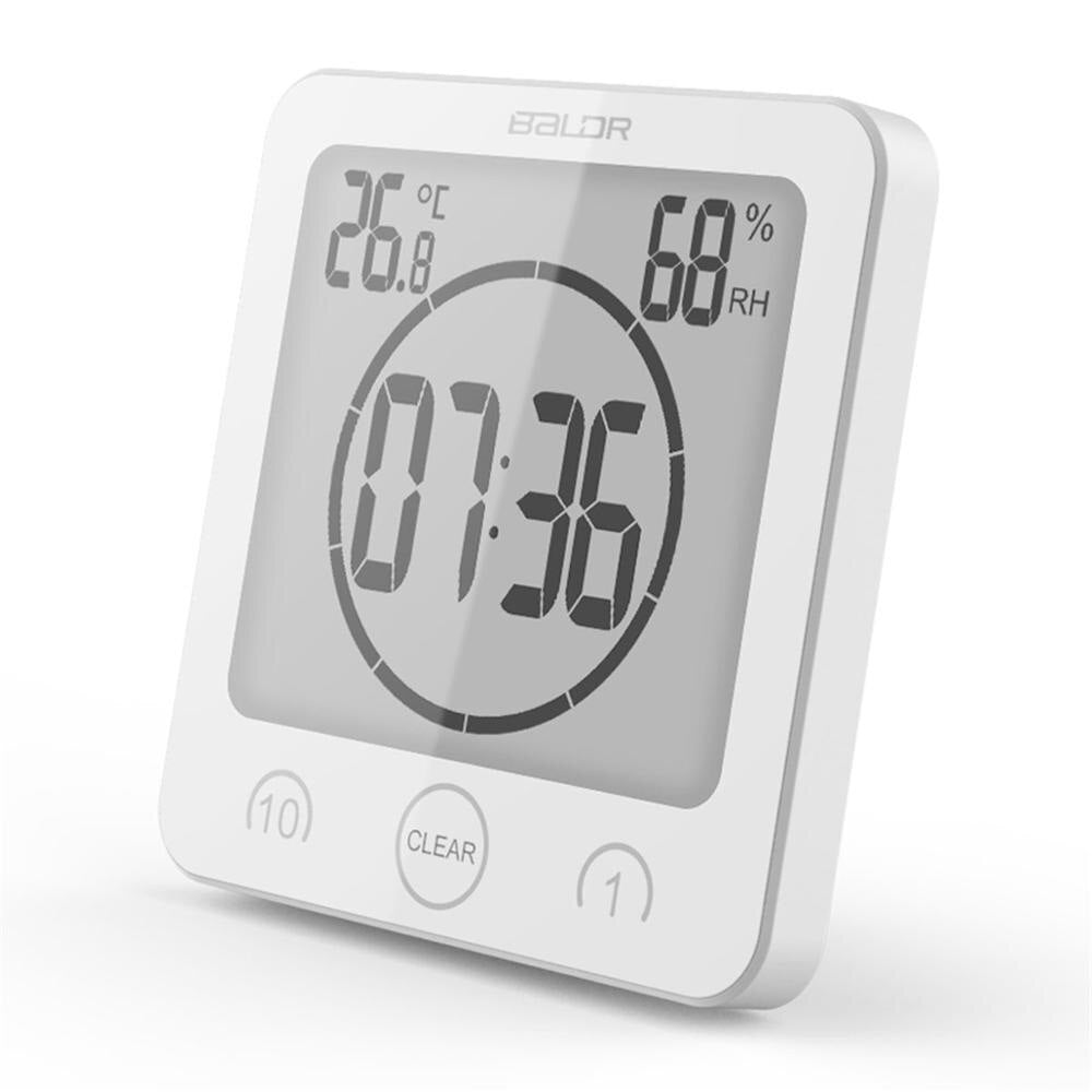 Digital Shower Clock AquaClock | Waterproof Suction Cup Mount, 10 cm Diameter | Large Display for Steamy Bathroom Timing