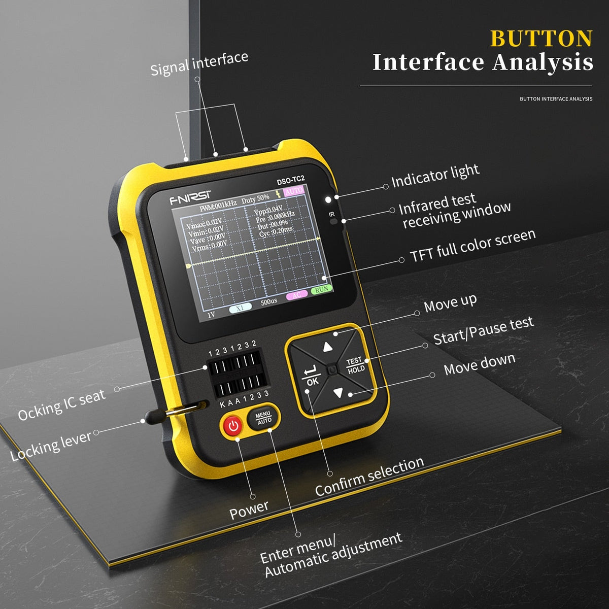 Digital Volt Tester Compact Portable with Transistor Test Function