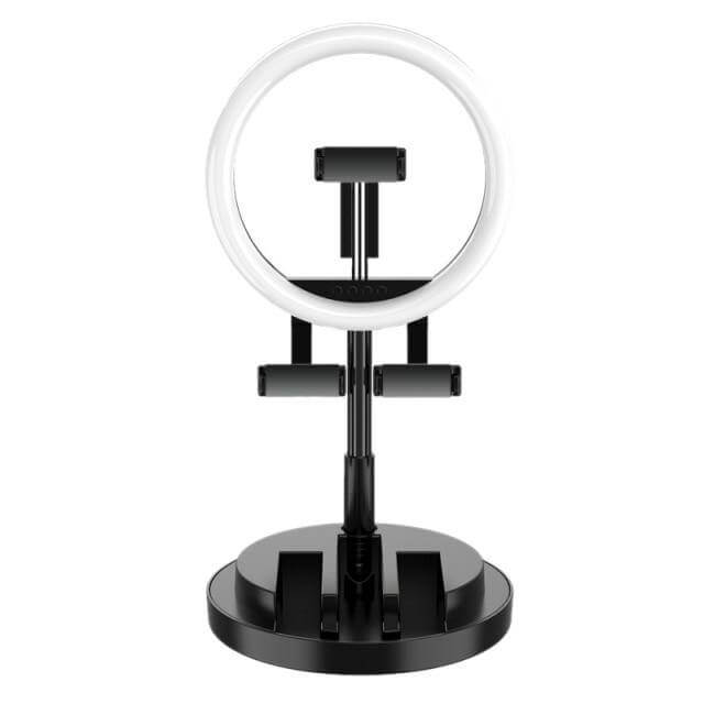 Dimmable Ring Light Foldable Round LED 3 Modes with Non-Slip Phone Clip