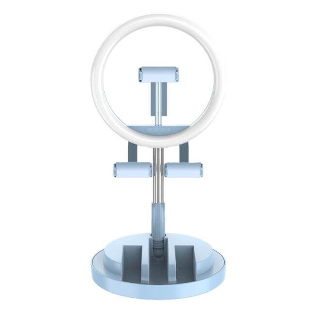 Dimmable Ring Light Foldable Round LED 3 Modes with Non-Slip Phone Clip