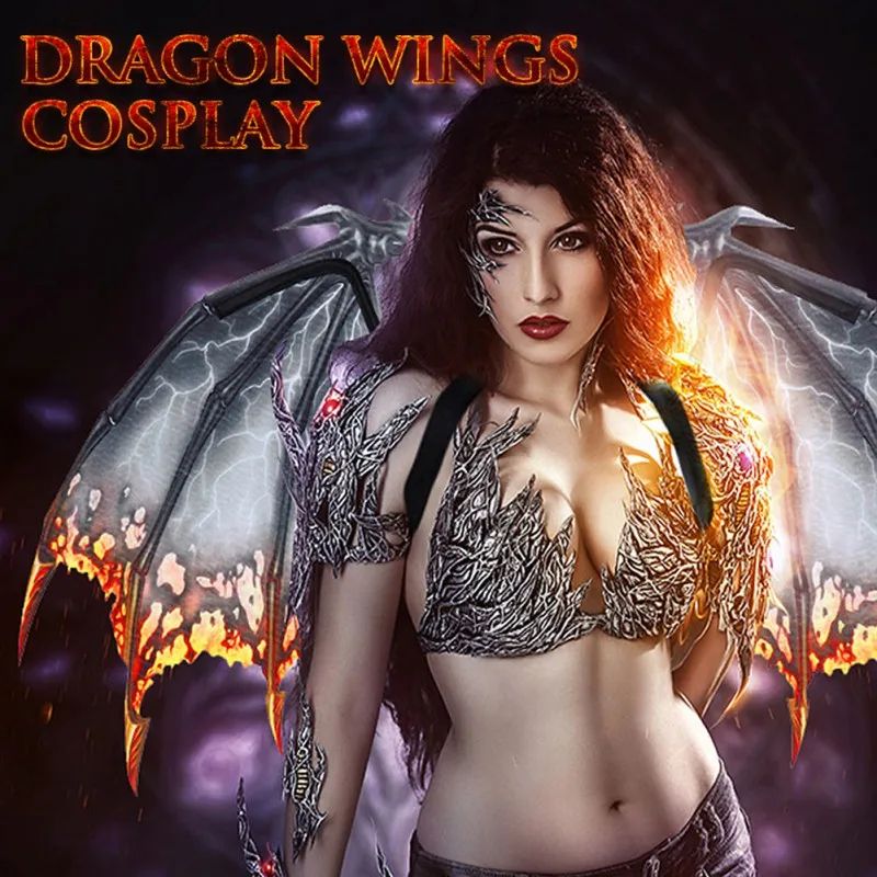 Dragon Wing Costume Accessory | Halloween Cosplay Carnival Party Wings | Lightweight Back-Worn Fantasy Costume Design