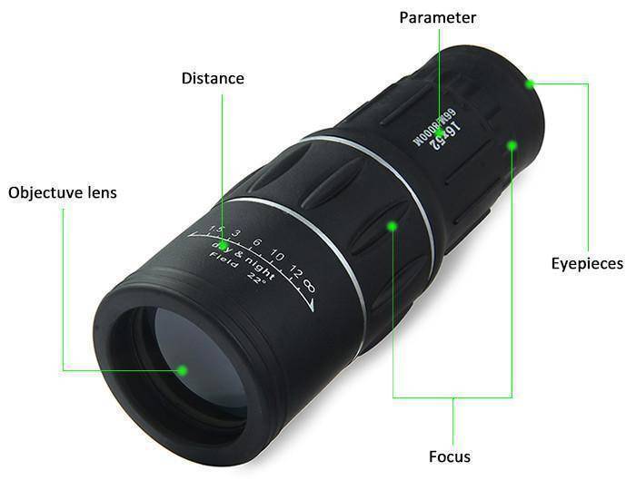 Dual Focus Monocular Telescope | Multi-Coated Optics, 22° Field of View | Lightweight 285g, Non-Slip Grip