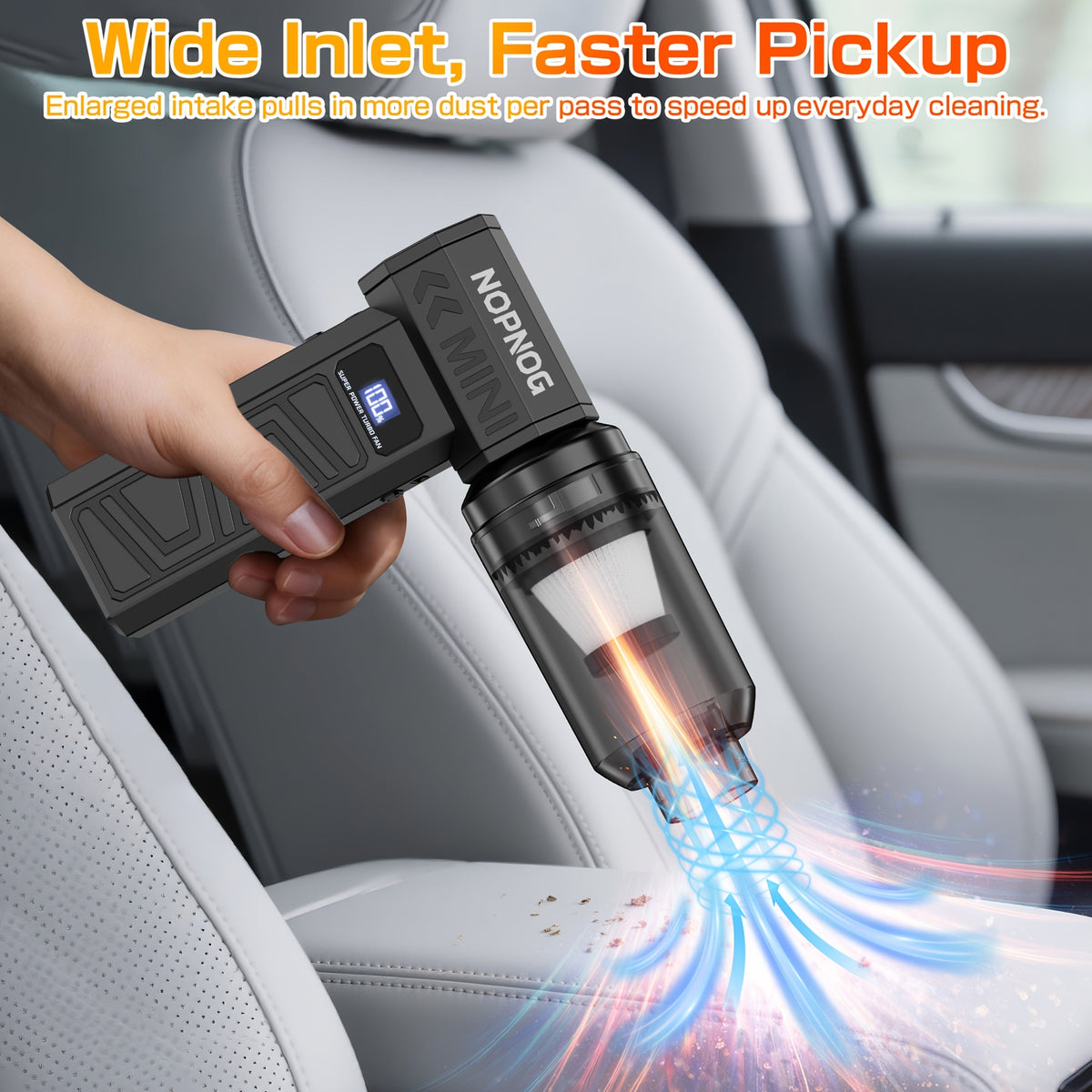 Electric Air Duster & Mini Vacuum Cleaner | 130,000 RPM Brushless Motor | 2x 4000 mAh Battery, USB-C Fast Charging