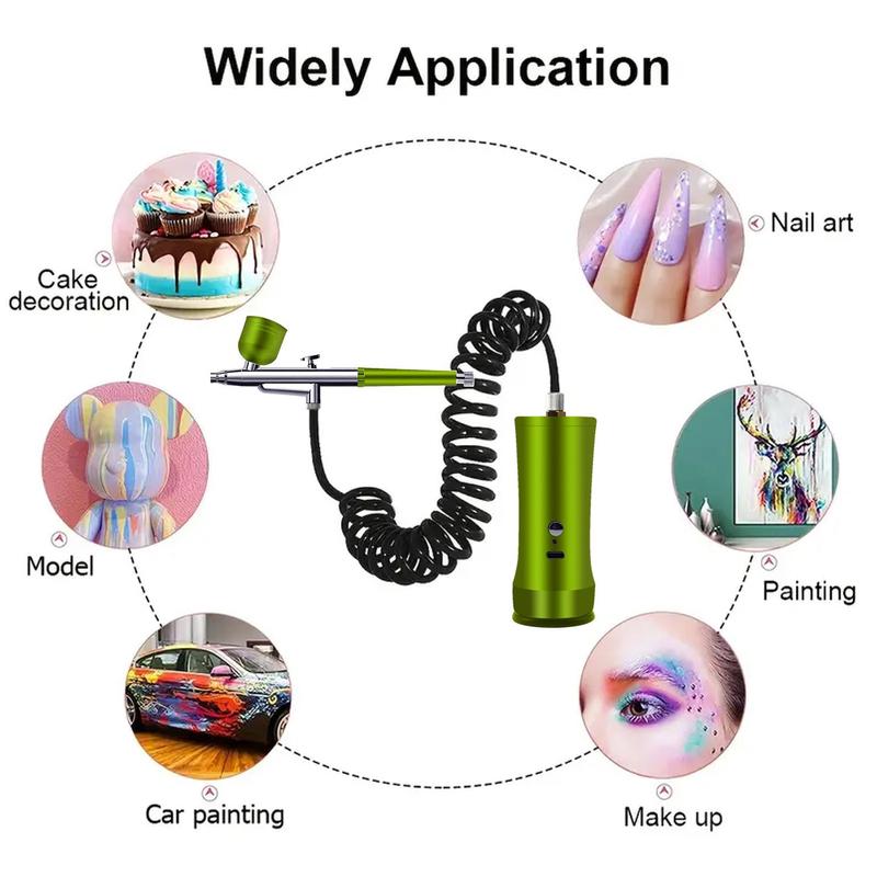 Electric Airbrush Kit | 0.3 mm Precision Nozzle, High-Pressure Spray | 600 mAh Battery, Cordless Spray Gun Set