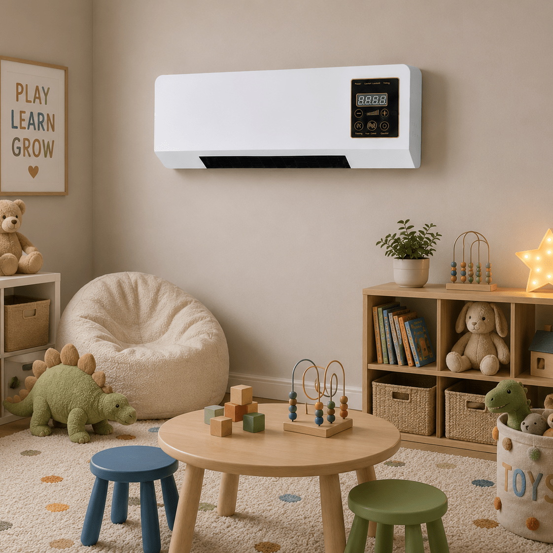 Electric Fan Heater Compact ABS Casing Mains-Powered with Warm Air Function