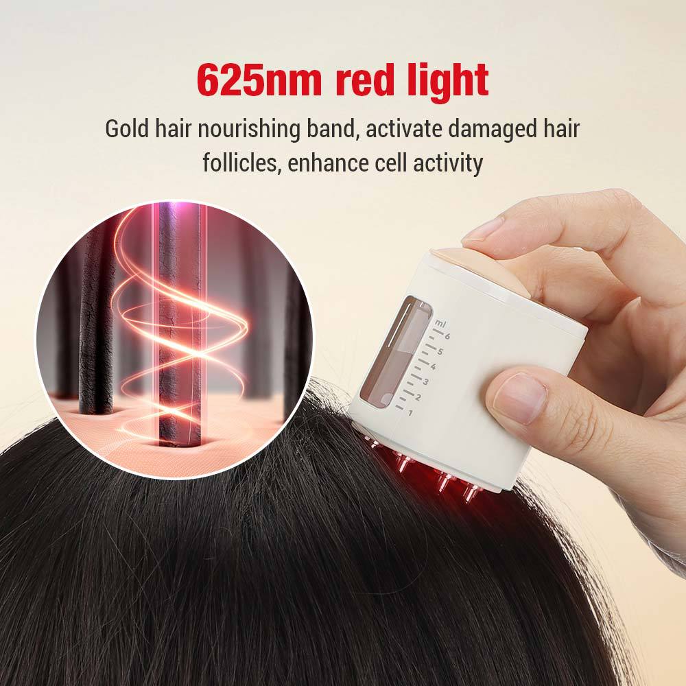Electric Scalp Massager & Hair Oil Applicator | Red Light Therapy & 10000 RPM Vibration | Waterproof IPX5 Head Massager