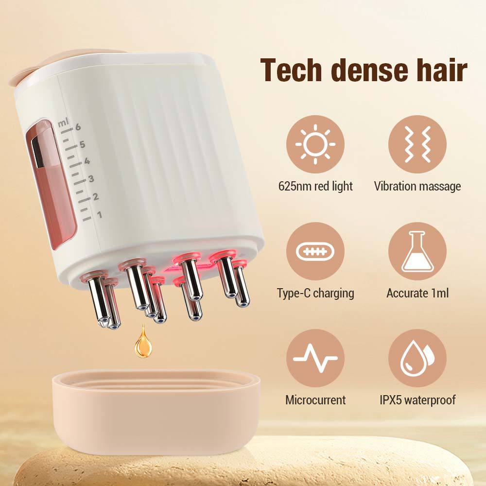 Electric Scalp Massager & Hair Oil Applicator | Red Light Therapy & 10000 RPM Vibration | Waterproof IPX5 Head Massager