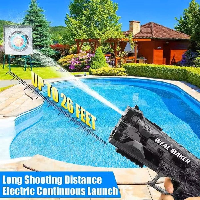 Electric Water Gun for Summer Water Fights | Continuous Firing, Long-Range Shots | Up to 105-Min Battery & Large Tank