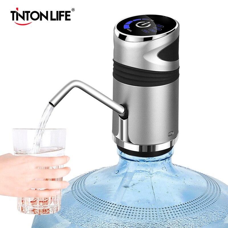 Electric Water Pump 5W USB Rechargeable | 600 ml Auto Dispense Child Lock | Stainless Steel Pipe for Water Bottles