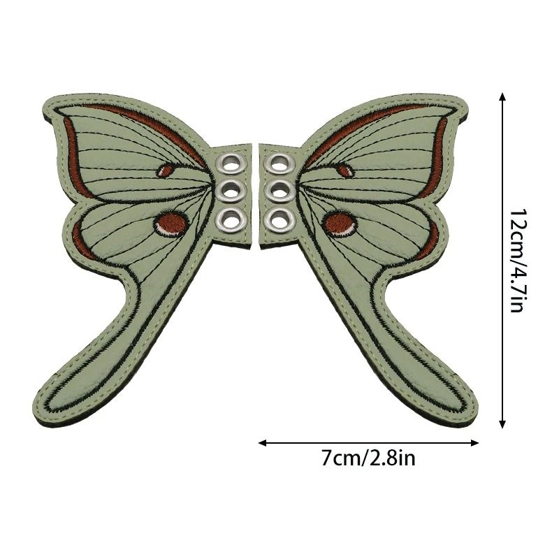 Embroidered Shoe Wing Charms Fabric | Bat-Wing Design with Metallic Thread Accents | Universal Fit for Most Shoelaces