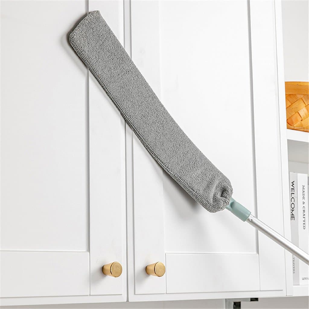 Extendable Feather Duster High-Fiber Head | Telescopic Handle for Extra Reach | Traps Dust, Sand & Crumbs Without a Ladder
