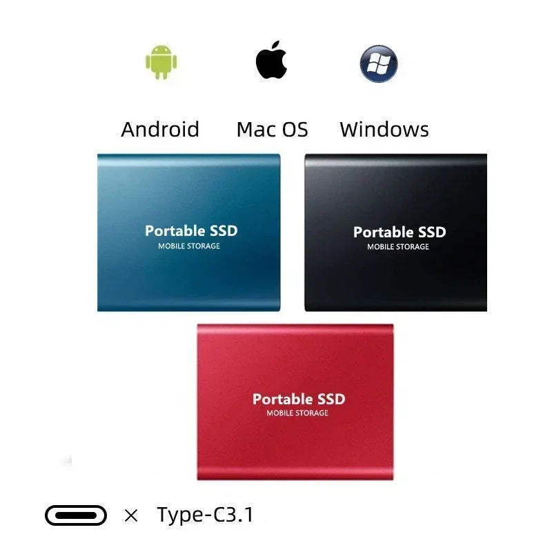 External SSD Flash Drive 128GB | USB 3.1 & USB-C | Pocket Solid-State Drive