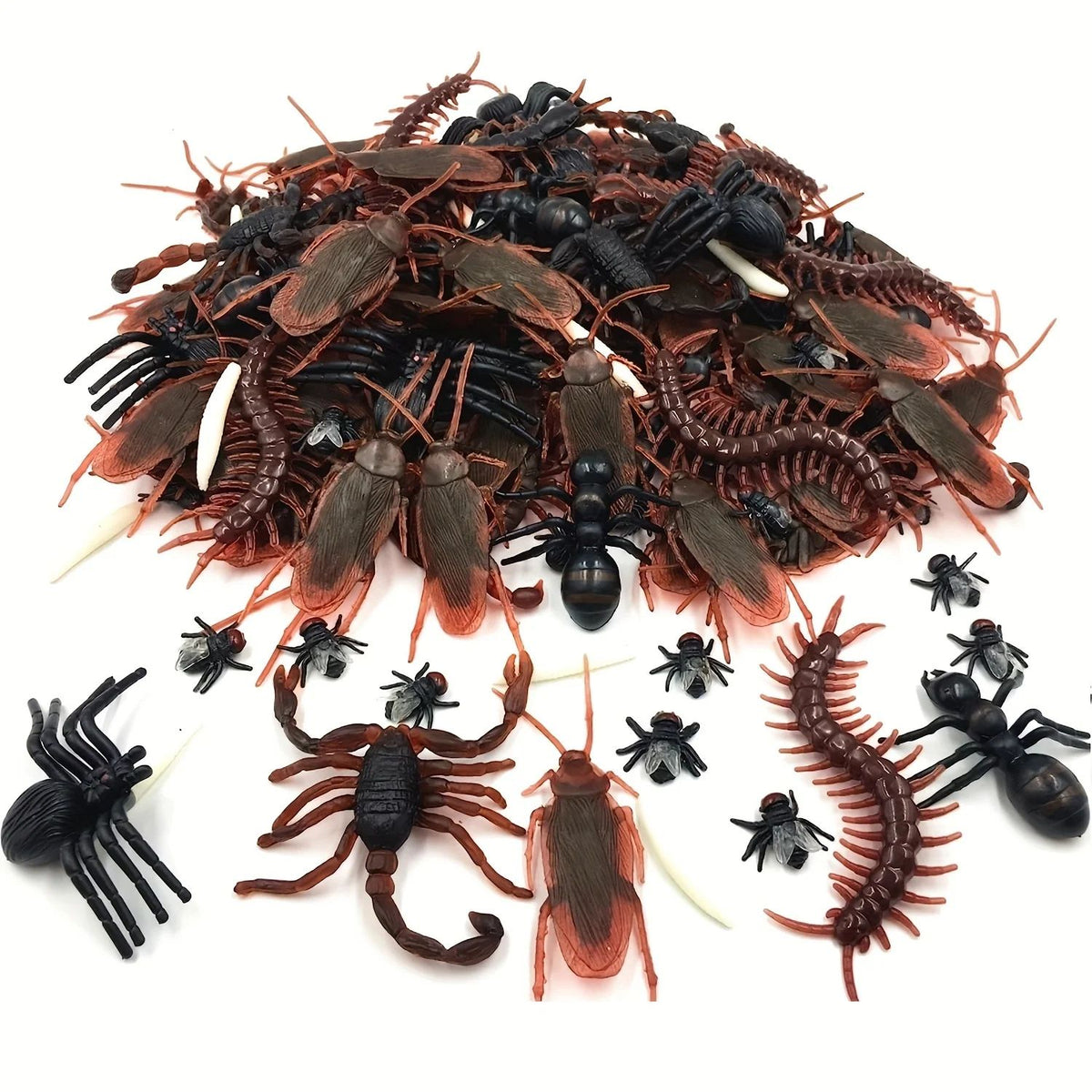 Fake Cockroach Prank Toys for Halloween & Party Pranks | 50-Piece Set, Lifelike Detail | Reusable Novelty Bugs