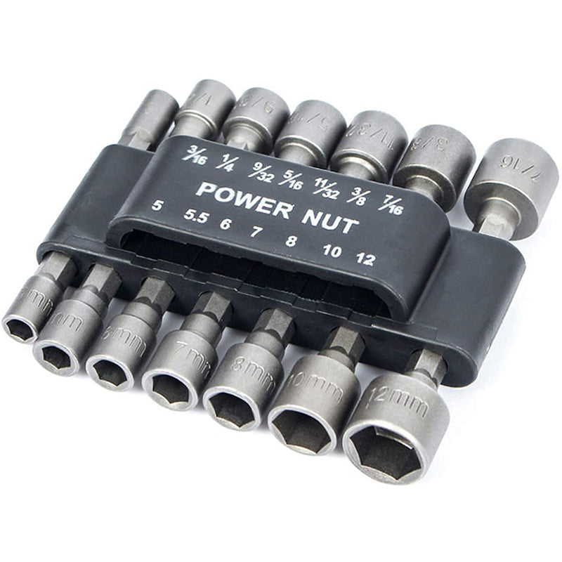 Fastener Nut Driver Set Chrome Vanadium Steel Non-Slip with Hex Shank