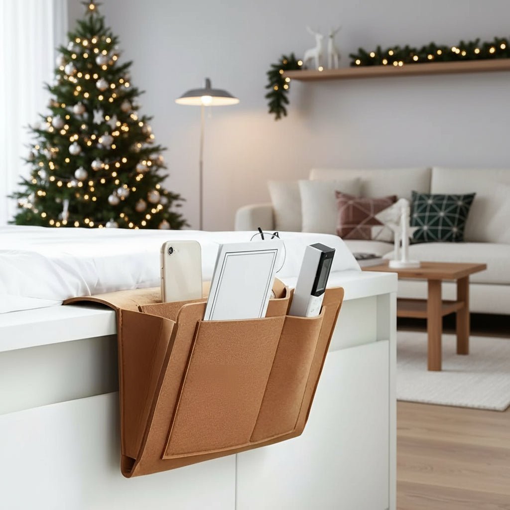 Felt Bedside Storage Organiser | Pockets And Cable Slot