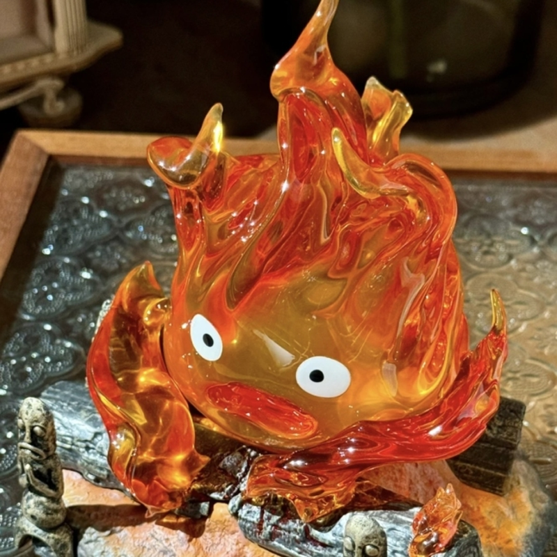 Flame Character Night Light | Handcrafted LED Resin Lamp | Warm Cosy Ambient Glow for Bedroom & Living Room Decor