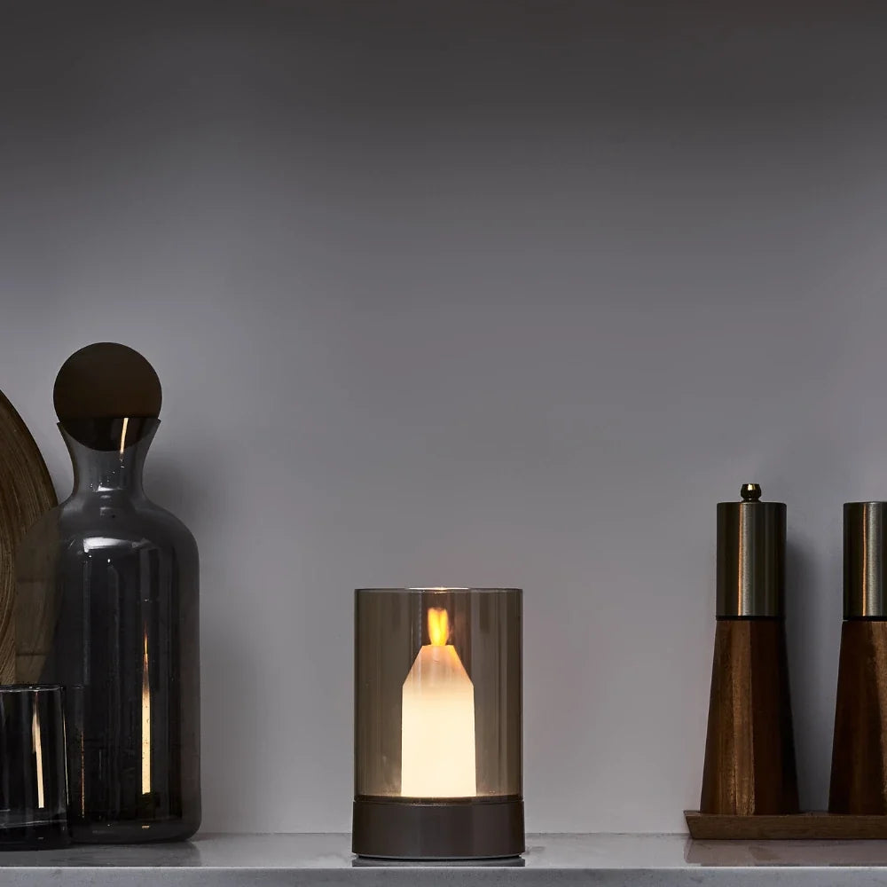 Flameless LED Candle Lamp | Warm White Flicker, Hand Gesture Control | USB Rechargeable, No Flame or Smoke, No Wax