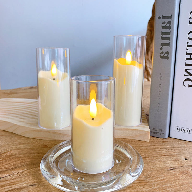 Flameless LED Candle with 3D Wick | Remote Control, Adjustable Brightness, 8-Hour Timer | Real Wax, Flicker Flame Effect