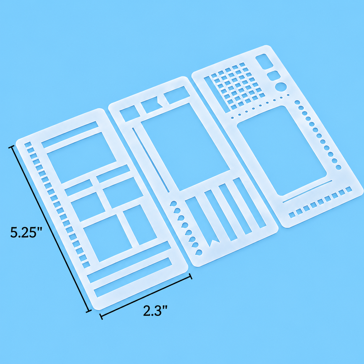 Flexible Mylar Dot Grid Stencil Set 3-Pack | Fits 5mm Journal Grids | Crisp Lines, Clean Boxes & Layouts Every Page
