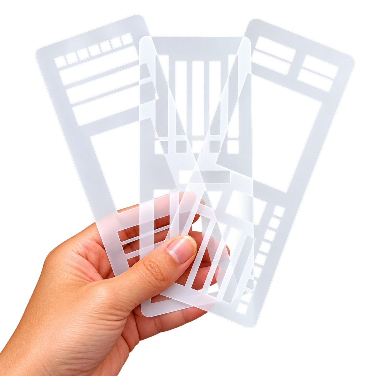 Flexible Mylar Dot Grid Stencil Set 3-Pack | Fits 5mm Journal Grids | Crisp Lines, Clean Boxes & Layouts Every Page