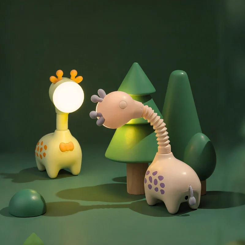 Flexible Neck Night Light, 360° Poseable | Pink, Beige, Green, Set of 3 | Rechargeable, Warm Glow