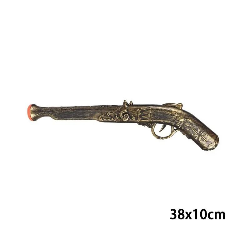 Flintlock Pirate Pistol Prop | Retro Engraved Costume Sidearm | Lightweight ABS Build for Halloween Party Cosplay