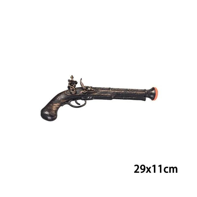 Flintlock Pirate Pistol Prop | Retro Engraved Costume Sidearm | Lightweight ABS Build for Halloween Party Cosplay