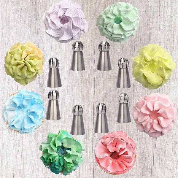Flower Icing Piping Nozzles | Set Of Three Ball Tips