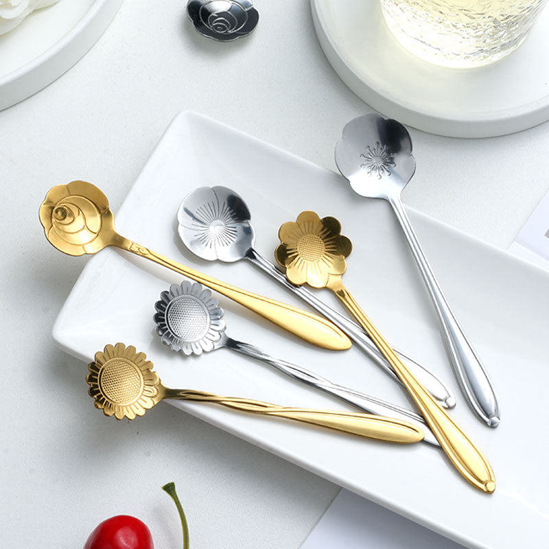 Flower Spoon Set | Eight Petal Bowls With Tapered Handles