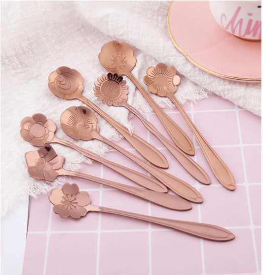 Flower Spoon Set | Eight Petal Bowls With Tapered Handles