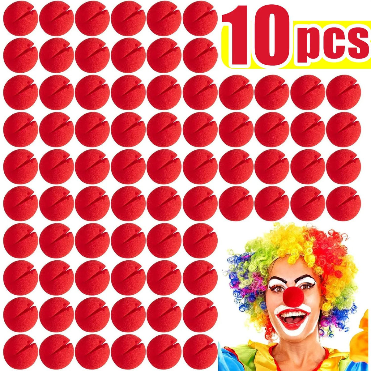Foam Clown Nose Costume Prop | Soft Lightweight Foam Design | Available in Packs of 1 to 7 for Cosplay, Parties & Halloween