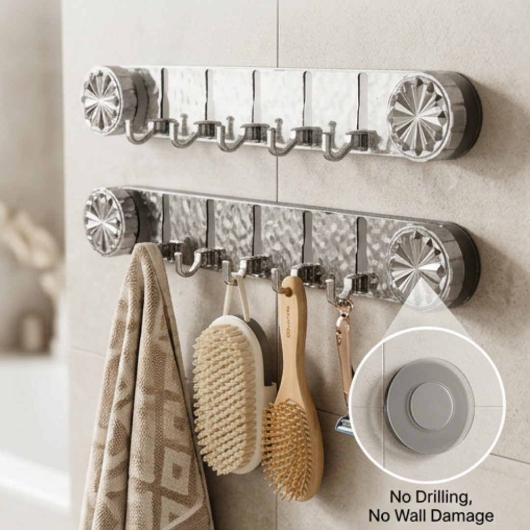 Foldable Self-Adhesive Wall Hook Rack | WallEase No-Drill Design