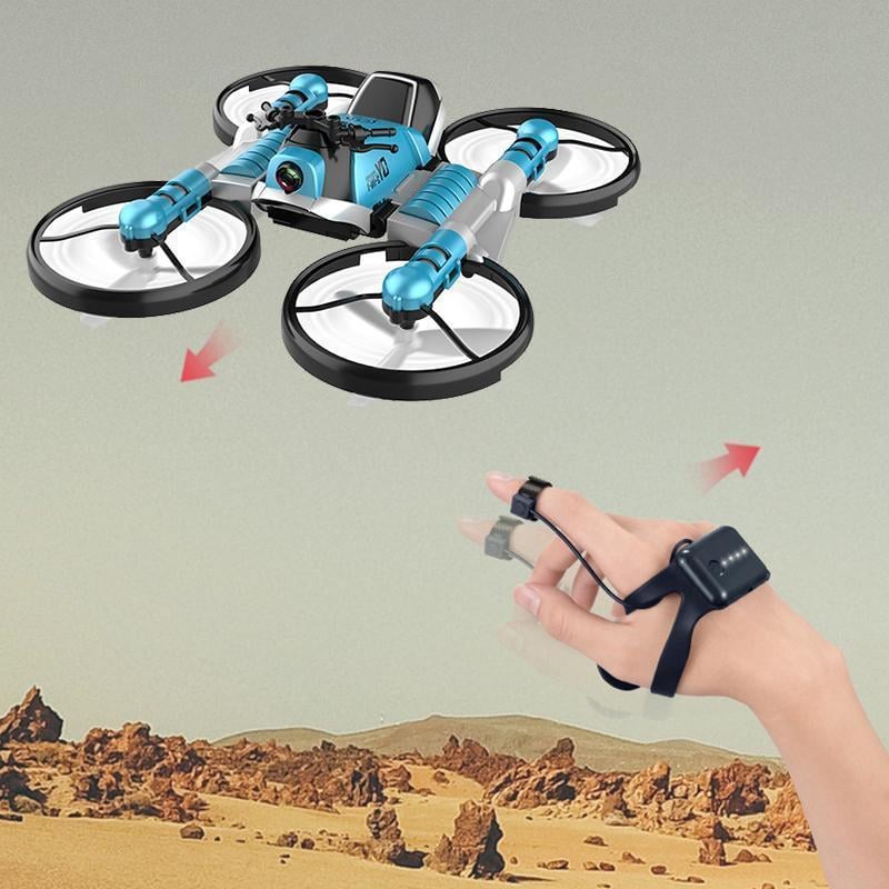 Folding RC Drone Convertible Motorcycle WiFi Camera with One-Key Takeoff