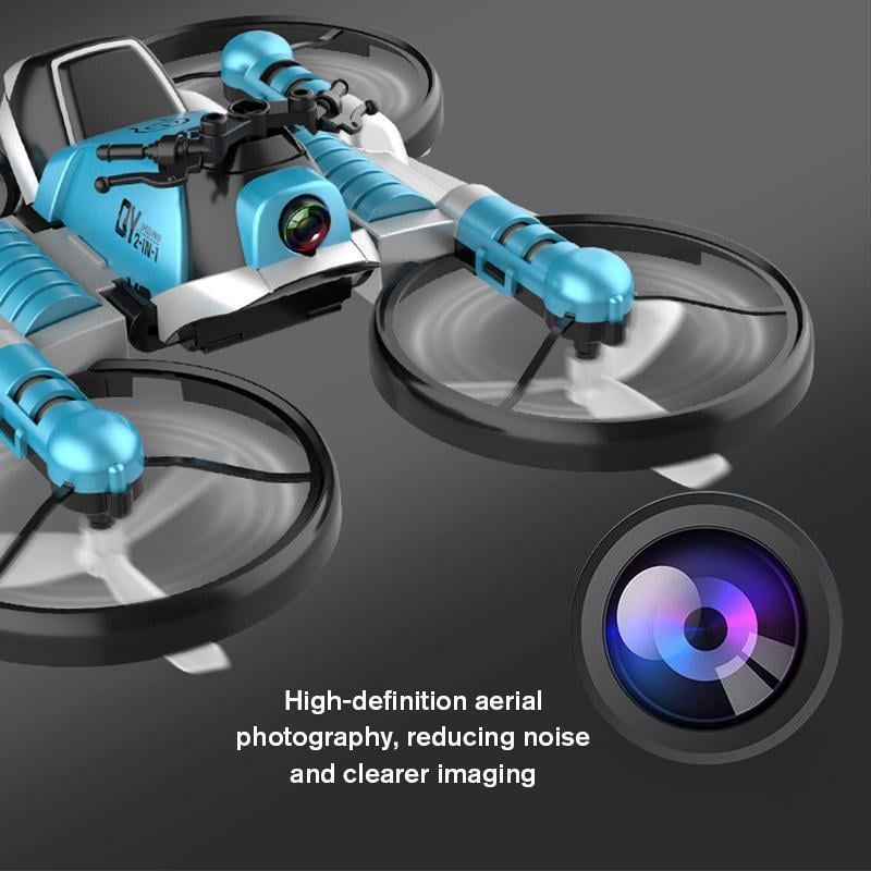 Folding RC Drone Convertible Motorcycle WiFi Camera with One-Key Takeoff