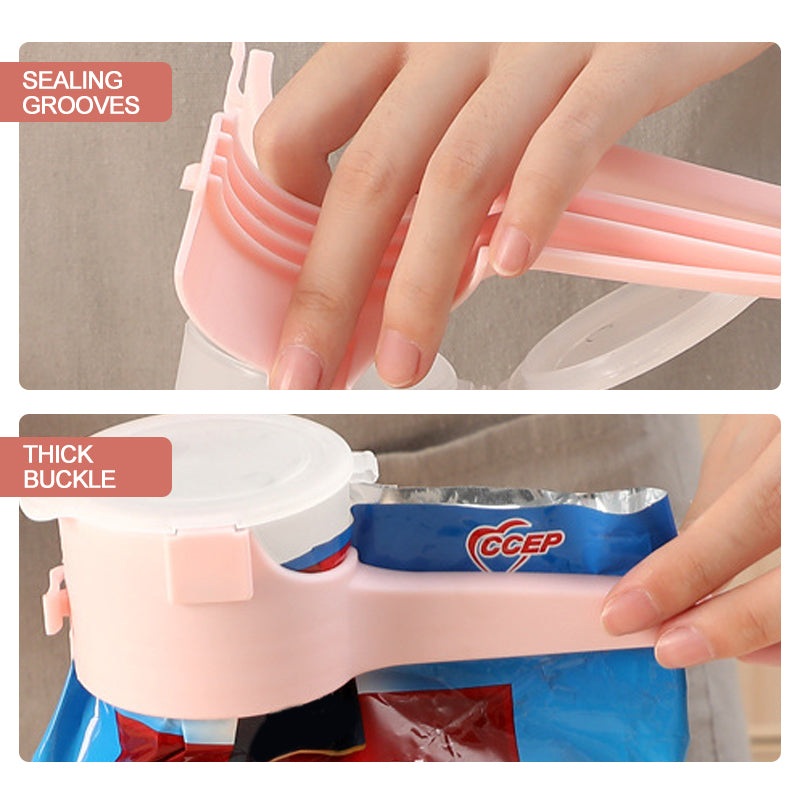 Food Bag Sealing Clips with Pour Spout | Set of 4, Food-Grade PP | Reseal Snack, Cereal & Pantry Bags Without Mess