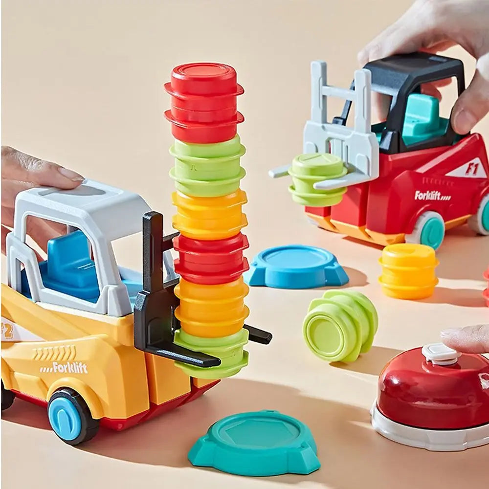 Forklift Crazy Game | Toy Forklift Stacking Race with Challenge Cards and Bell