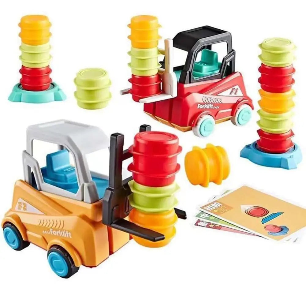 Forklift Crazy Game | Toy Forklift Stacking Race with Challenge Cards and Bell