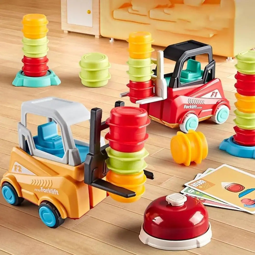 Forklift Crazy Game | Toy Forklift Stacking Race with Challenge Cards and Bell