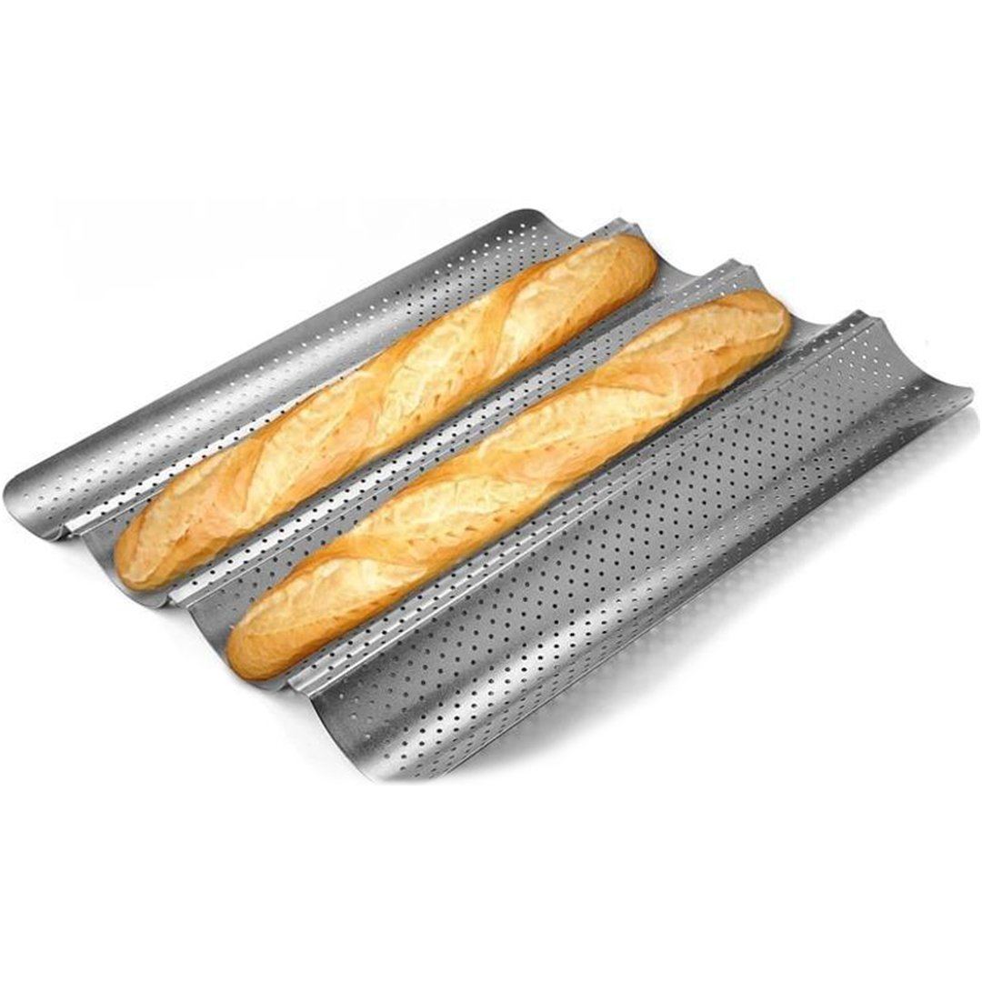 French Bread Pan | Perforated Twin Channel Baguette Tray