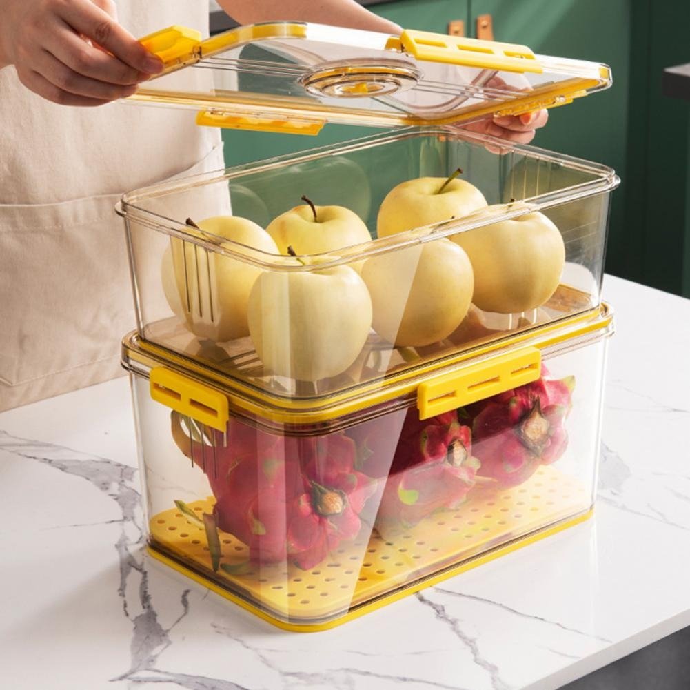 Fridge Organiser | Stackable Clear Box With A Drain Tray